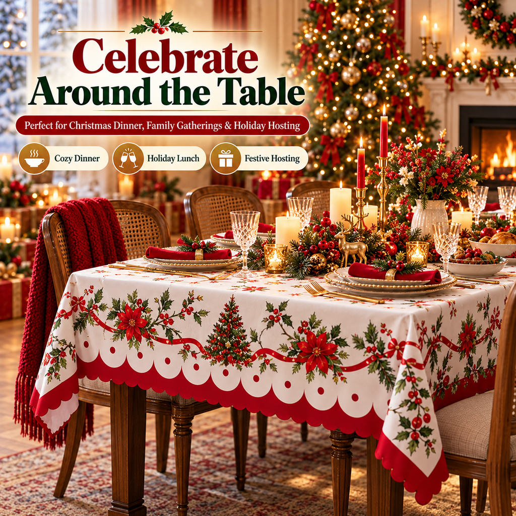 🎄 Christmas Tablecloth | 7 Festive Styles