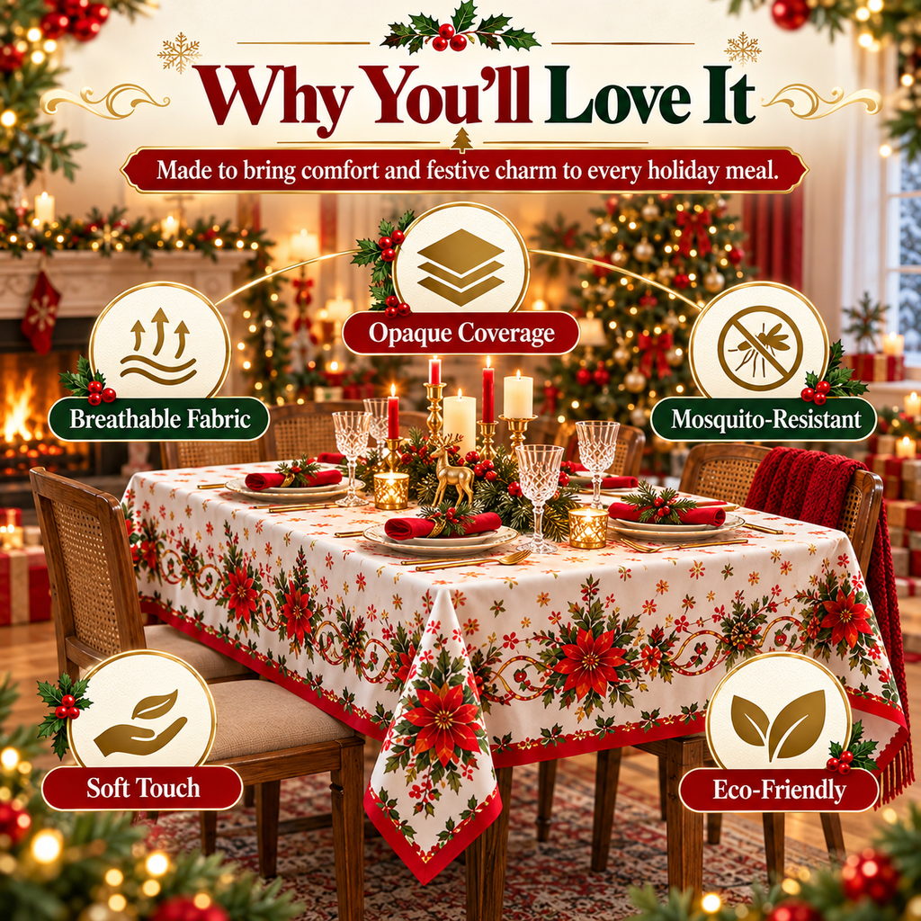 🎄 Christmas Tablecloth | 7 Festive Styles