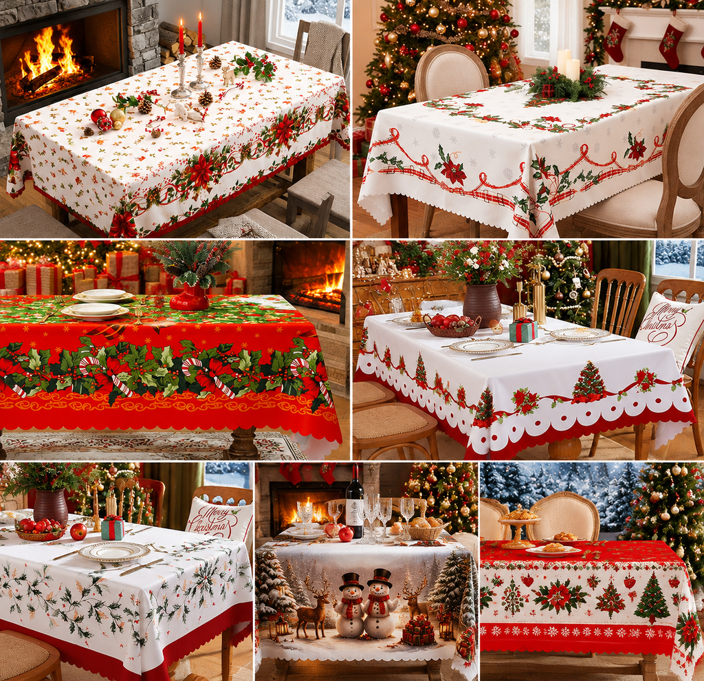 🎄 Christmas Tablecloth | 7 Festive Styles