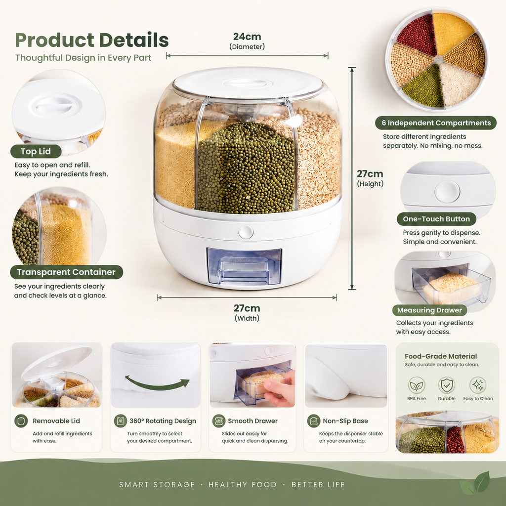360° Rotating Rice Dispenser