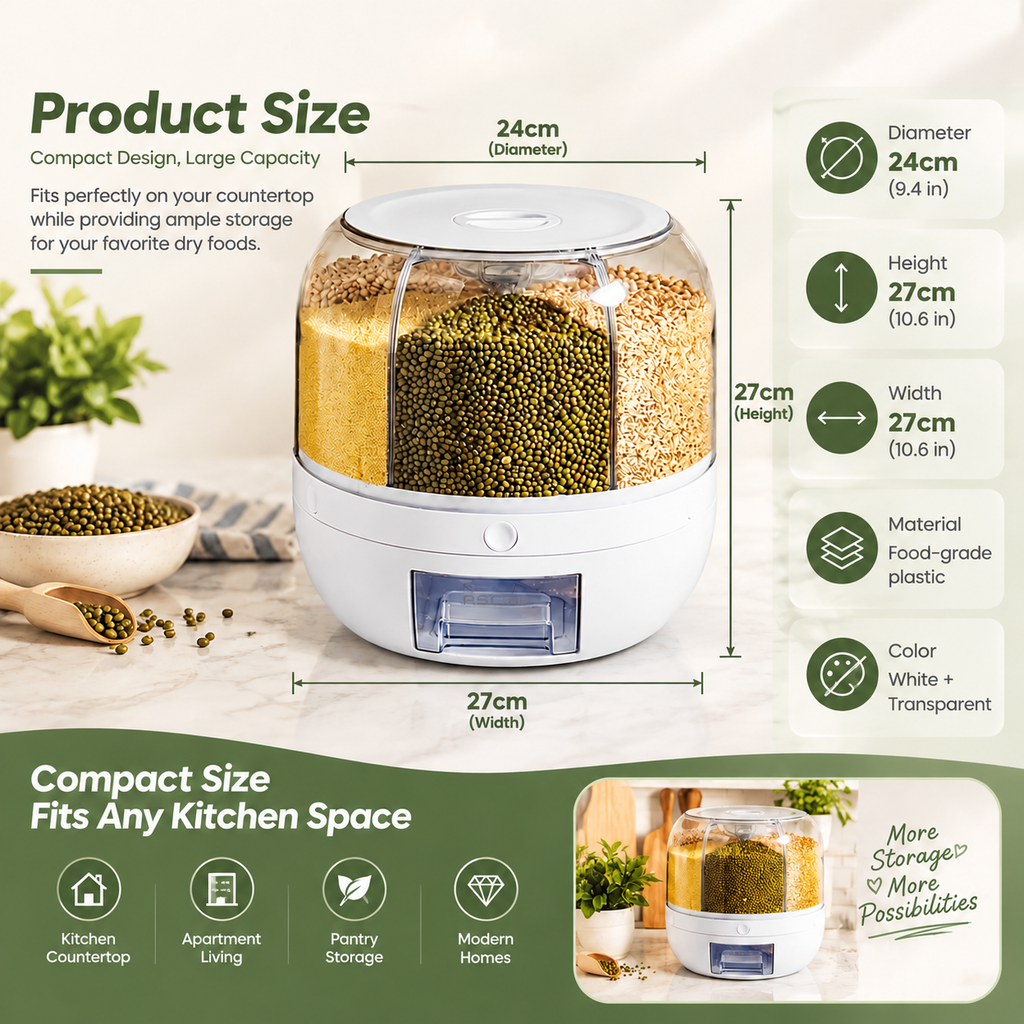 360° Rotating Rice Dispenser
