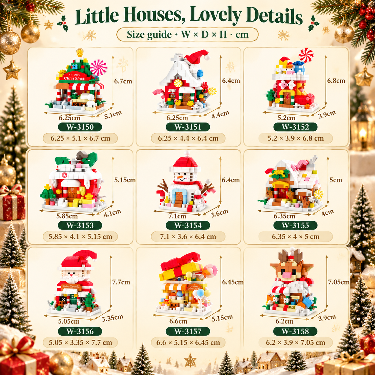 🎄 Mini Christmas Building House Kit